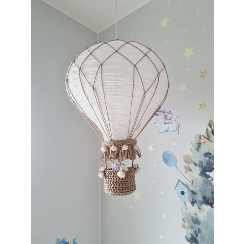 Hot air balloon lamp,Room travel theme,Hot air balloon light,Hot air balloon nursery,Shower gift,Macrame decor,Night lamp