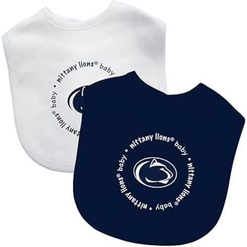 Baby Fanatic Officially Licensed Unisex Baby Bibs 2 Pack - NCAA Penn State Nittany Lions Baby Apparel Set