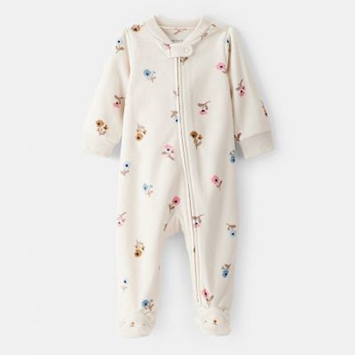 Baby Girl Carter's Floral Print Loose Fit Long-Sleeve 2-Way Zip Sleep & Play
