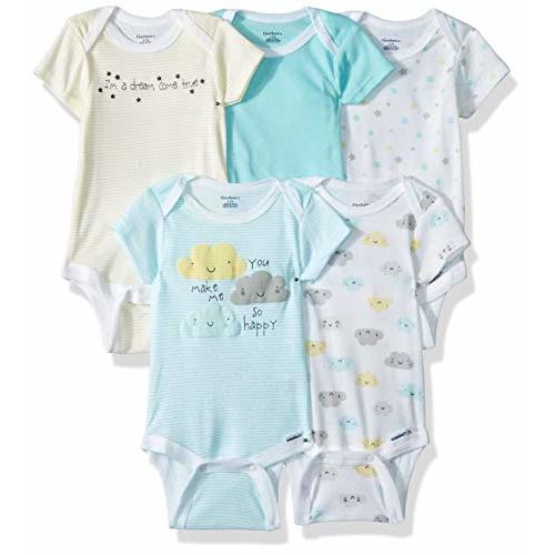 Gerber baby-girls 5-pack Short Sleeve Variety Onesies Bodysuits