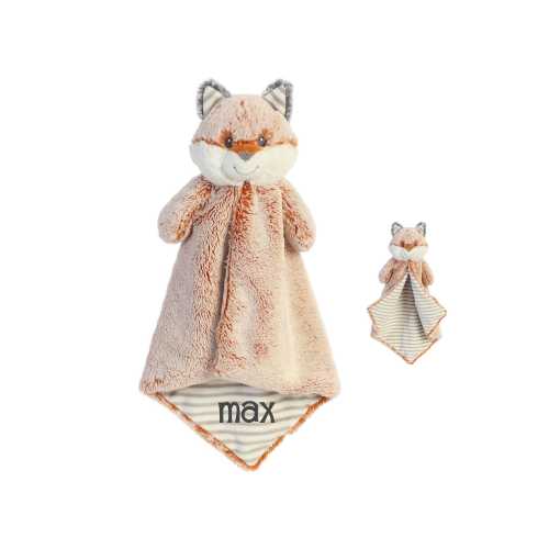 Personalized Fox Lovey: Embroidered Baby Security Blanket