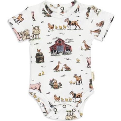 Short Sleeve Organic Cotton Bodysuit, 0-3m (7-12 lbs)