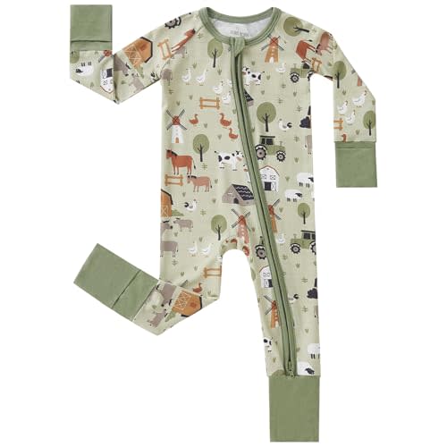 pureborn Baby Boys Girls Sleeper Snug Fit Viscose from Bamboo Pajamas 0-24 Months