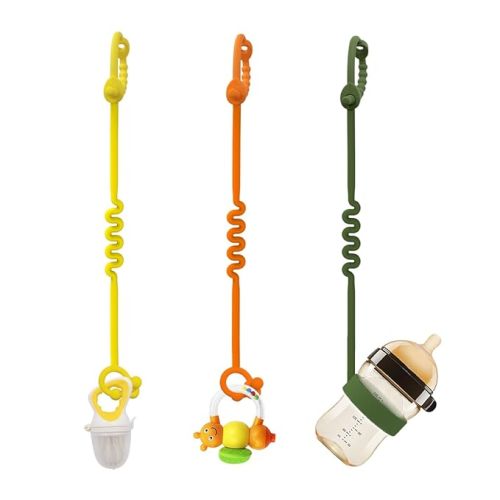 Toy Straps for Baby – 5 Pack Adjustable Silicone Toy Straps for Baby and Sippy Cup Straps for Strollers, High Chairs, Cribs, Car Seats, Food Grade Silicone, BPA Free, Multi Colors
