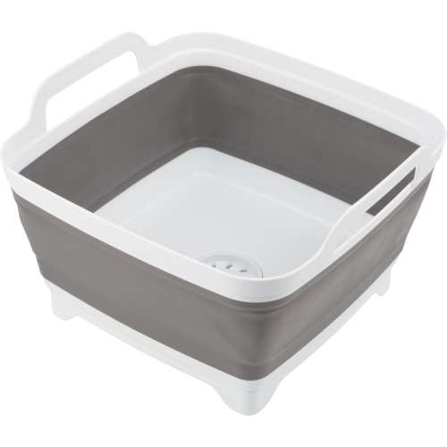 Wakeman 2-gallon BPA-Free Food-Grade Polypropylene Gray Collapsible bucket