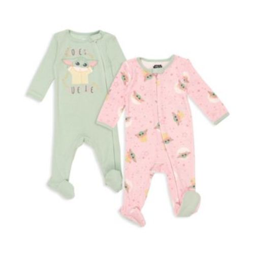 Baby Girls 2 Pack Zip Up Sleep N' Play Coveralls