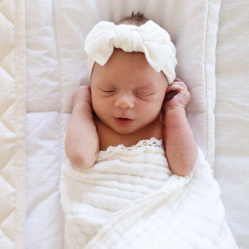 Gardenia Bamboo Waffle Knit Large Bow Headwrap