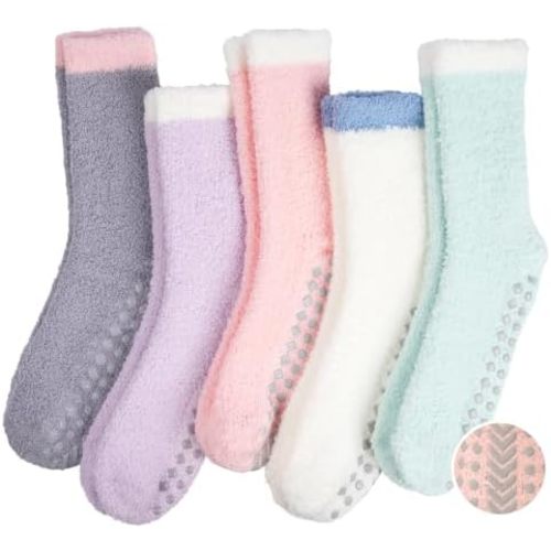 Fall Halloween Fuzzy Socks,Women Grip Socks Hospital Postpartum Slipper