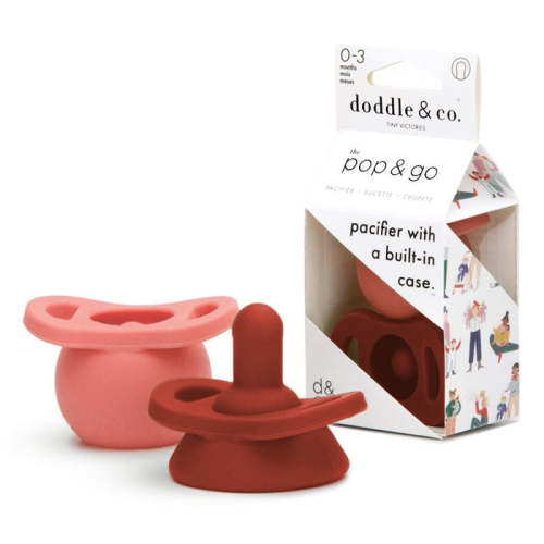 Doddle & Co® Pop & Go Pacifiers - Peach/Rust — buybuy BABY