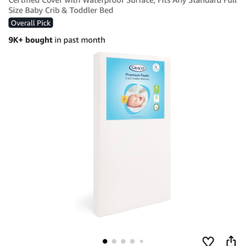 Graco Premium Crib & Toddler Mattress – GREENGUARD Gold Certified, Machine-Washable OEKO-TEX STANDARD 100 Certified Cover with Waterproof Surface, Fits Any Standard Full Size Baby Crib & Toddler Bed