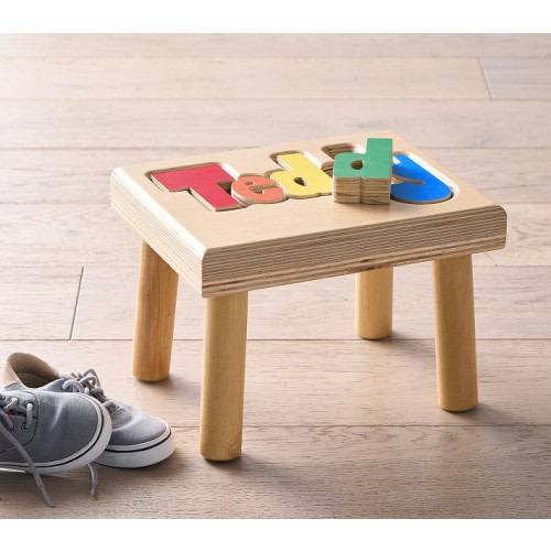 Hollow Woodworks Personalized Puzzle Step Stools