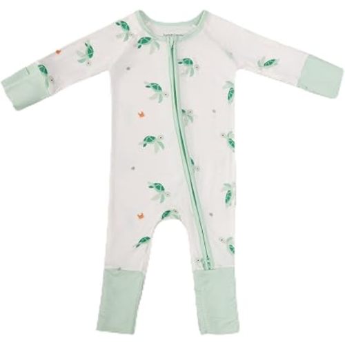Bamboo Little Ultra-Soft Convertible Baby Romper - Gender Neutral Infant Clothes with 2-Way Zipper, Footless Sleepwear