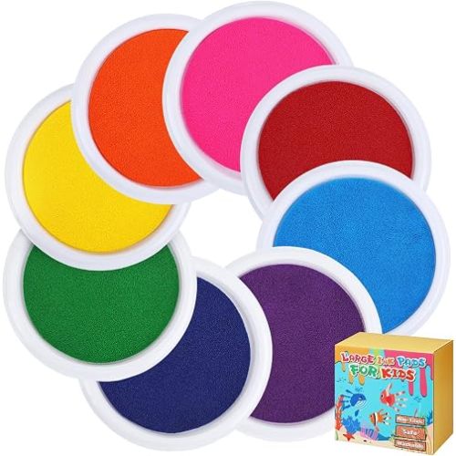 7'' Large Washable Ink Pad for Kids Handprint & Footprint, Safe & Non-Toxic