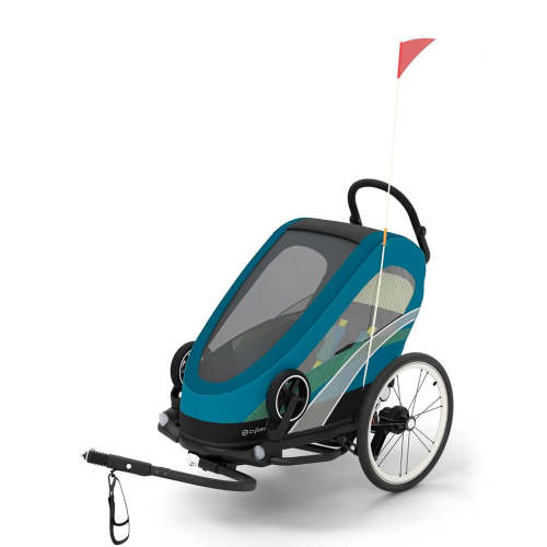 Zeno Bike OneBox Jogging Stroller - Black and Turquoise
