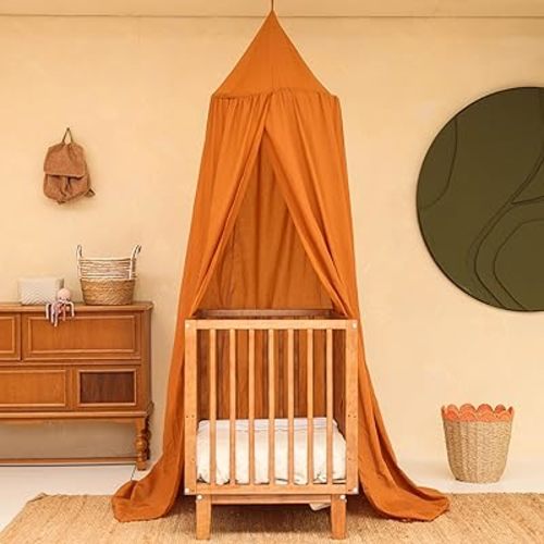 Caramel Kids Bed Canopy for Child Bedroom | Nursery Crib Hanging Curtain | Baby Mosquito Net Bedding for Girls & Boys Play Room Decoration | Reading Nook Canopies Toddler Dome Tent