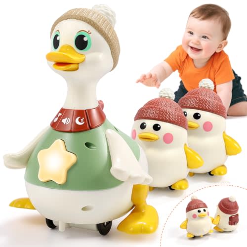 LUDILO Infant Baby Toys 6-12 Months: Musical Crawling Duck Toy Must Have 6 7 8 9 10 12 18 Month Old Baby Toy 6-12-18 Month Newborn Tummy Time Toys for 1 Year Old Boy Girl Gifts Stocking Stuffers