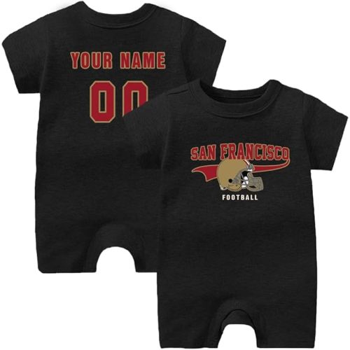 Custom Baby Bodysuit Football Graphic Jersey Personalized with Name and Number