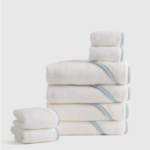 Organic Turkish Cotton Baby Bath Bundle 8-Pack in Light Blue
