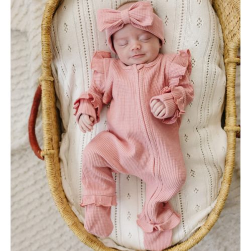 Luna + Luca Ruffle Waffle Set - Dusty Rose