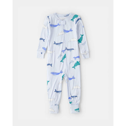 Baby Whale PurelySoft Snug Fit 1-Piece Pajama - Blue | Carter's
