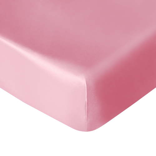 Flxxie Silk Satin Fitted Crib Sheet, Super Soft and Silky Crib Sheet for Standard Crib and Toddler Mattresses, Boys, Girls, Unisex, Pink, 28x52 Inches