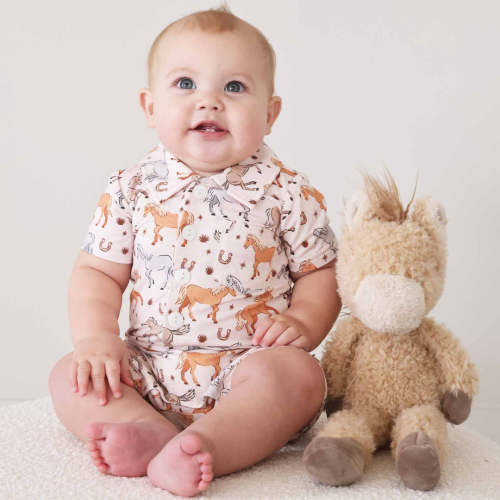 P's Ponies Button Romper