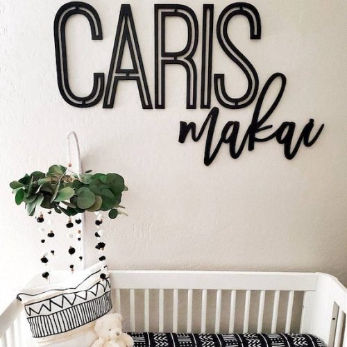 Custom Wood Baby Name Sign  Letter Wall Art  Kids Room Art  - Etsy