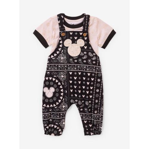Disney Mickey Mouse Bandana Infant T-Shirt & Overall Set — 3 Months