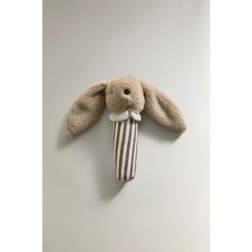 KIDS RABBIT PLUSH TOY RATTLE - Dark beige | ZARA United States