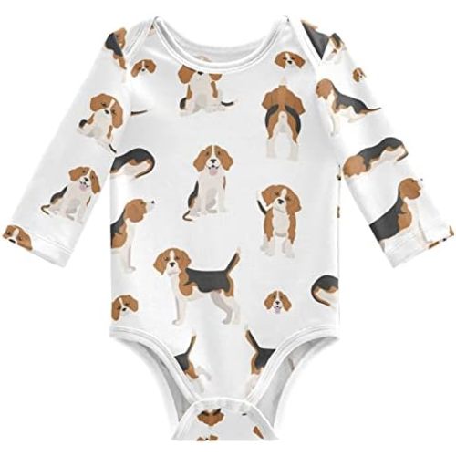 vvfelixl Baby Bodysuits Black Pug White Long Sleeve Cotton Baby Clothes For Boys Girls 0-24 Months