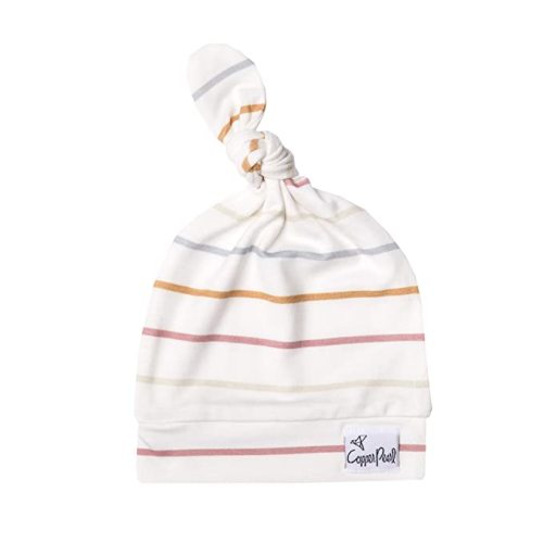 Baby Beanie Hat Top Knot Stretchy Soft"Piper" by Copper Pearl Size 0-6 months