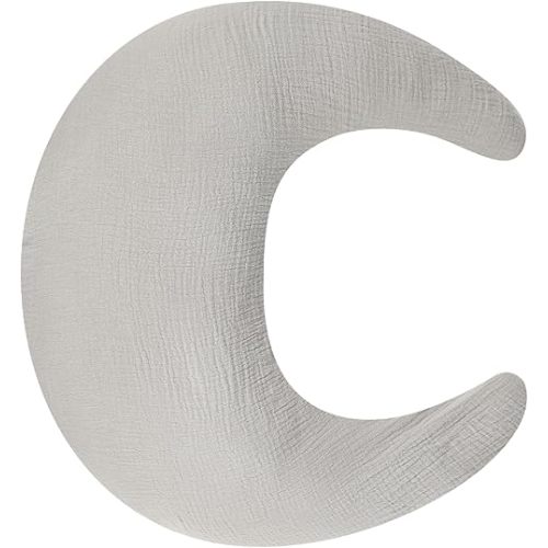 SWESEN Nursing Pillow Cover, Soft Removable Cover for Breastfeeding Pillows, Pillow Slipcover for Baby Boys and Girls, Comfortable & Breathable, Smoky Gray, Washable (Only Cover)