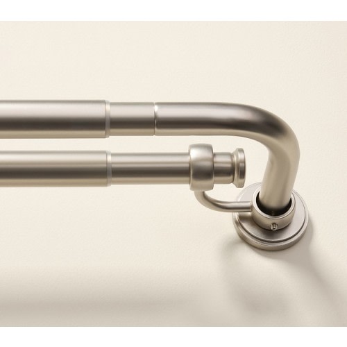 Hidden Connection Room Darkening Double Curtain Rod (1")