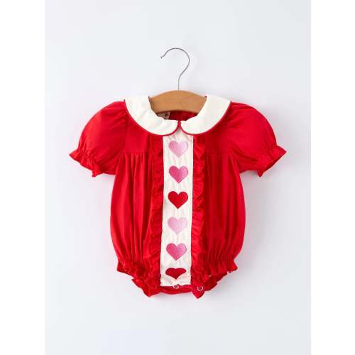 Red Ruffle Heart Romper