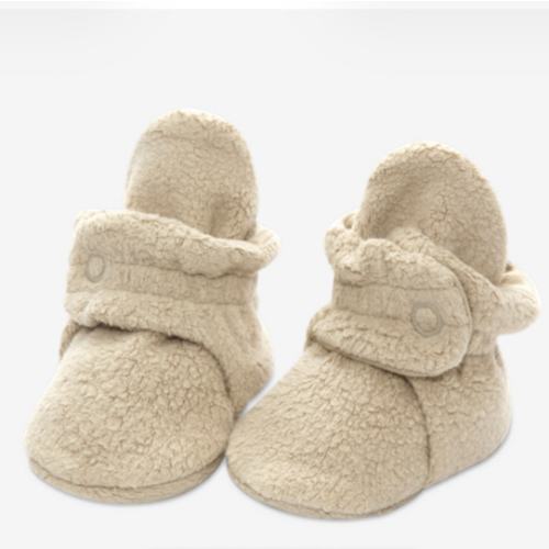 Zutano Cozie Fleece Stay-On Baby Bootie Slipper - Khaki