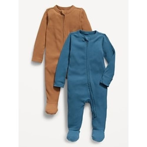 Sleep & Play 2-Way-Zip Footed One-Piece 2-Pack for Baby | Old Navy