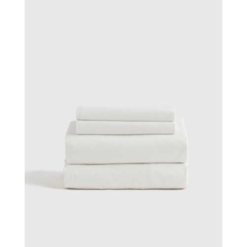Organic Brushed Cotton Sheet Set in White