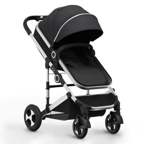 Kinder King Cozi 2 Convertible Baby Stroller, Folding High Landscape Infant Carriage, Adjustable Canopy, Diaper Bag, Anti-Shock