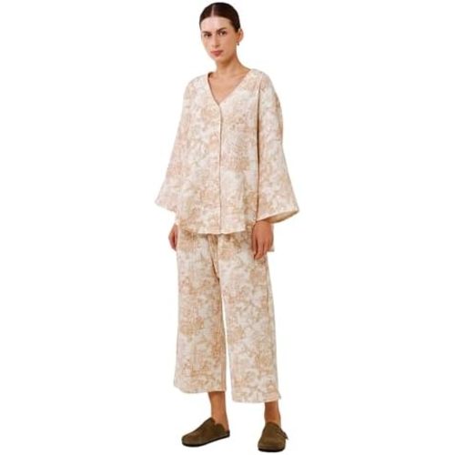 NOTHING FITS BUT Muslin Gauze Nursing Set, Postpartum Nursing Pajamas Set, Soft Pjs Sleepwear Maternity Loungewear