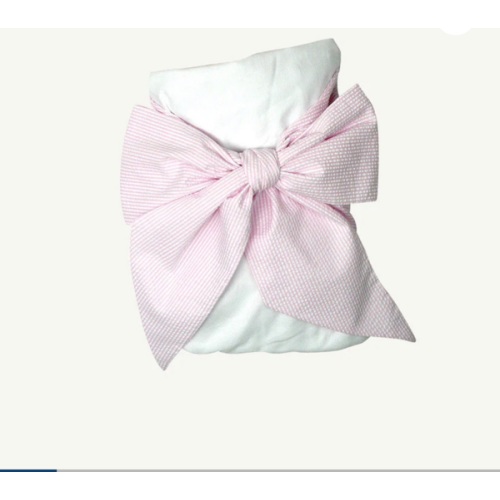 Bow Swaddle ® - Pink Savannah Seersucker