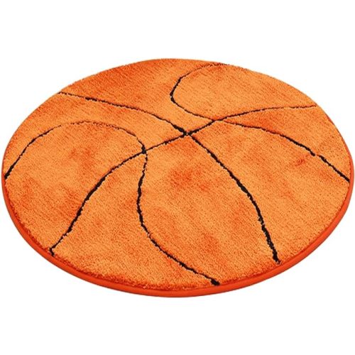 JeogYong Basketball Rug, Soft and Comfy Sports Themed Round Area Rugs Bedroom Living Room Carpet Kitchen Mat Bath Rugs for Bathroom, Basketball Themed Room Decor for Kids Bedroom Men Cave