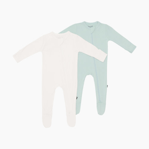 Kyte Baby Zipper Footie Bundle (2 Pack) - Green, 0-3 M