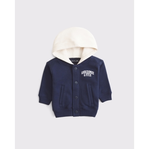 baby hooded logo bomber jacket