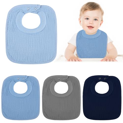 Twistover 8/4 Pcs Baby Bibs Padded Feeding Towels with Absorbent Neck Collar for Reflux Drool 0-36 Months