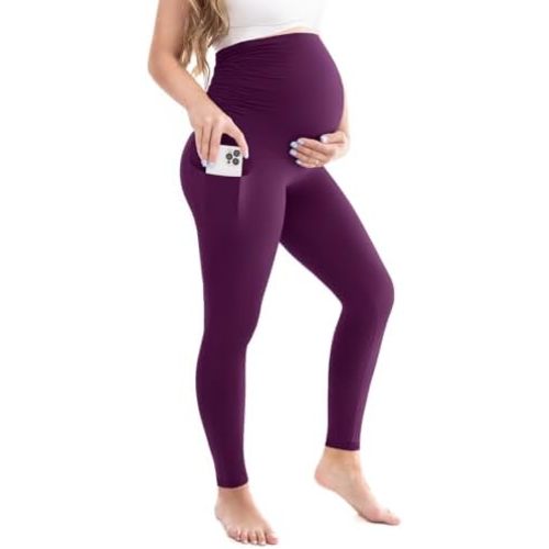 Leafigure Womens Maternity Pants with Pockets Over The Belly