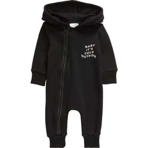Cold Outside Hooded Cotton Graphic Romper, 6-9M