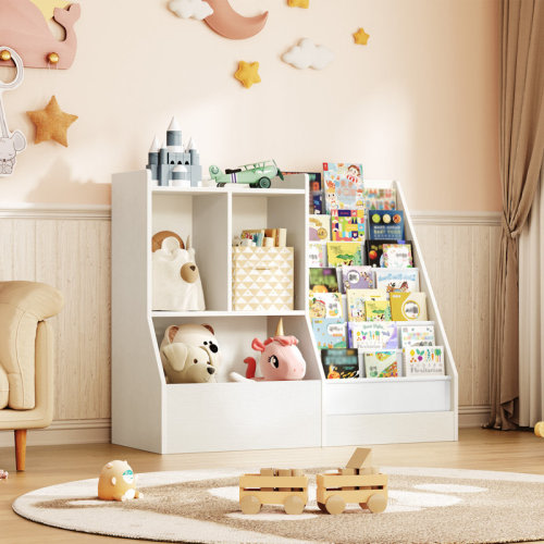 17 Stories 39.4" Bookshelf,7 Layer Book Sling Shelf | Wayfair