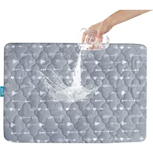 Pack and Play Mattress Protector Sheets Fitted Waterproof Pack and Play Mattress Pad Cover, Compatible with Graco Pack n Play & Dream On Me & Pamo Babe, Playpen/Playard Sheet, Gray Arrow, 39" x 27"