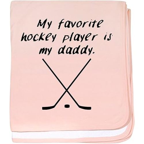 CafePress My Favorite Hockey Player is My Daddy Baby Blanket, Super Soft Newborn Swaddle