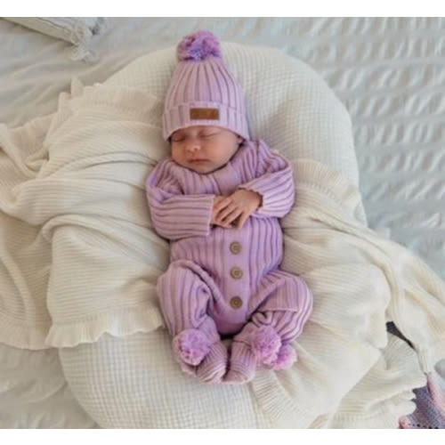 Little B's Chunky Rib Baby Jumpsuit - Violet